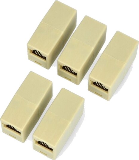 RJ45 skjøt for å forlenge Ethernet kabel 5 stk RJ45 skjøt for å forlenge Ethernet kabel 5 stk