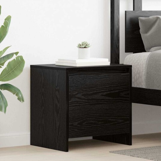 Nattbordskap Svart eik 45 x 34 x 44.5 cm Konstruert tre Nattbordskap Svart eik 45 x 34 x 44.5 cm Konstruert tre