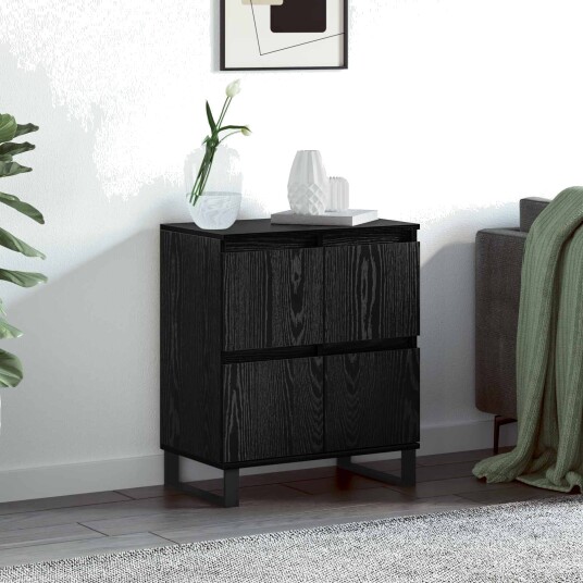 Serviesskap Svart 60 x 35 x 70 cm Konstruert tre Serviesskap Svart 60 x 35 x 70 cm Konstruert tre
