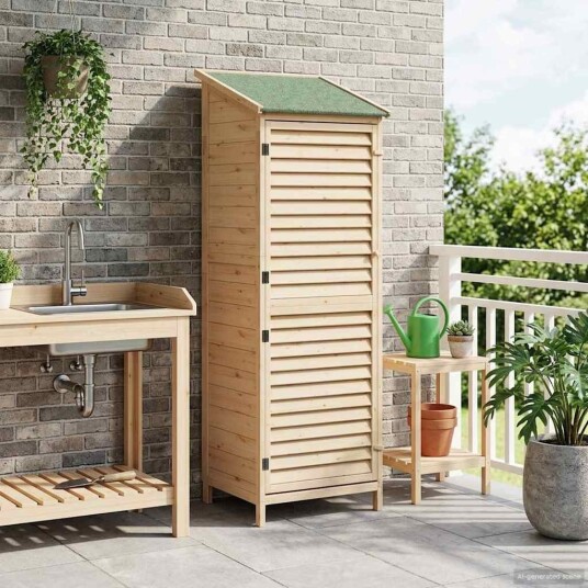 vidaXL Hagehus Naturlig 59,5 x 56 x 176,5 cm Massiv Furu Tre