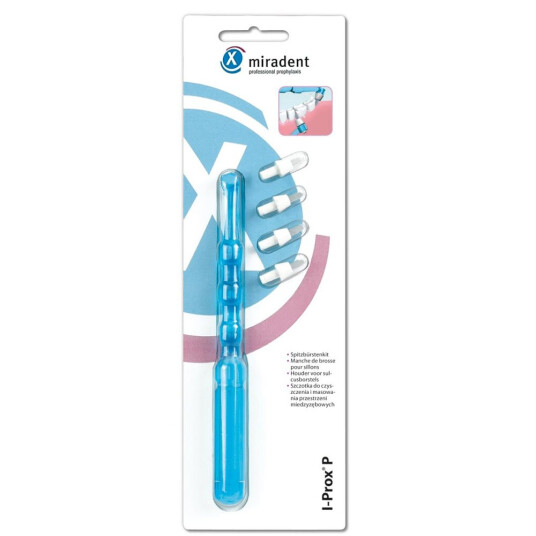 Solo Tannbørste Miradent I Prox Pointed Sett 4 børstehoder BLÅ