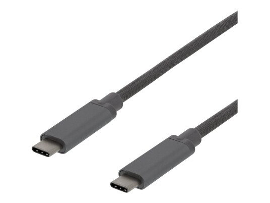Deltaco USB-C Kabel 1 m - 60W USB PD - 20 Gbps Grå