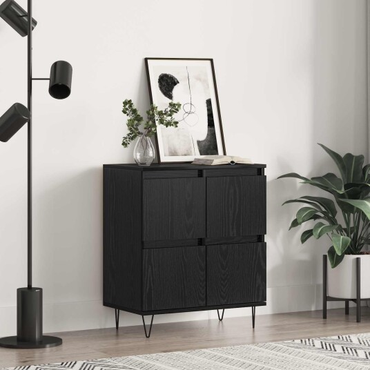 Serviesskap Svart 60 x 35 x 70 cm Konstruert tre Serviesskap Svart 60 x 35 x 70 cm Konstruert tre