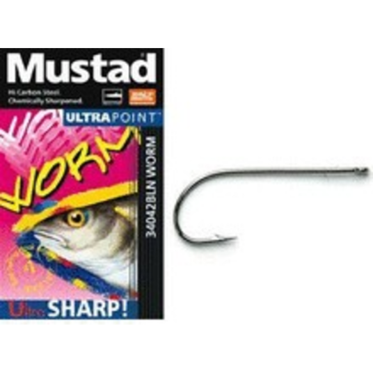 Mustad 34042 Worm Hook 6/0 (5 stk)