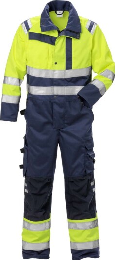 Fristads Høy Synlighet Kjeledress Cl 3 8026 PLU Hi vis Gul / Marineblå 3XL Fristads Høy Synlighet Kjeledress Cl 3 8026 PLU Hi vis Gul / Marineblå 3XL