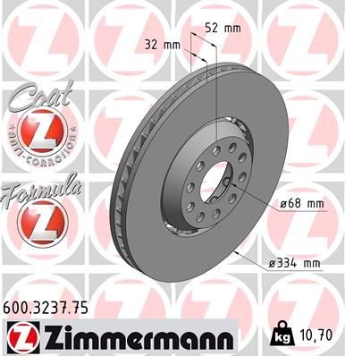 Bremseskive ZIMMERMANN 600.3237.75