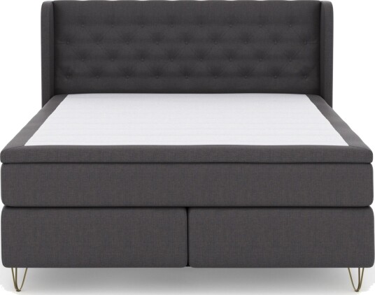 Select No 6 Komplett Sengepakke 180x200 F/M Memory/Pocket Mørkegrå/V formede Metallben