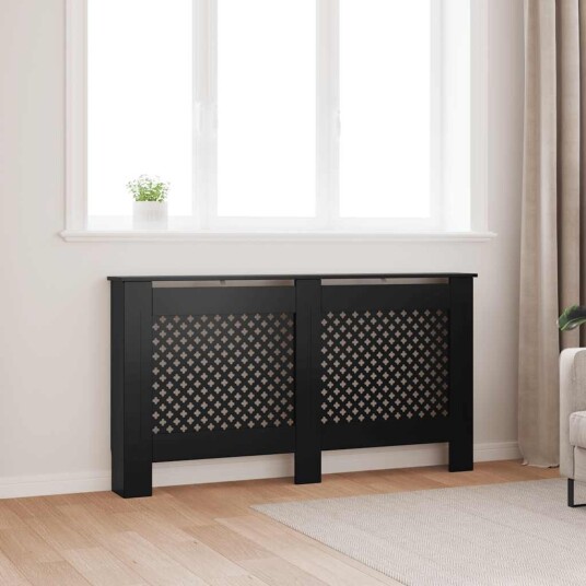  Radiatordeksel svart 152x19x81,5 cm MDF