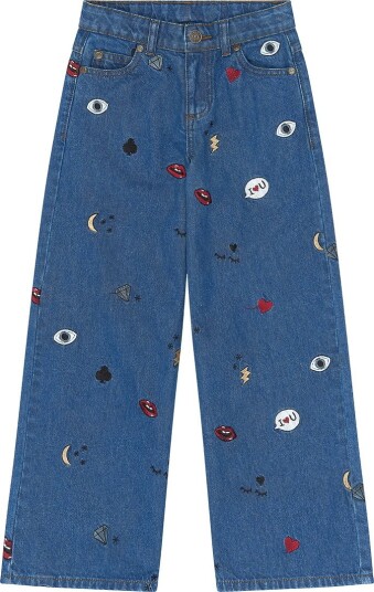The New Jeans   Vid passform   TnYamila   Medium+ Blue Denim   The New   7 år (122)   Jeans Blå Hvit Rød Svart