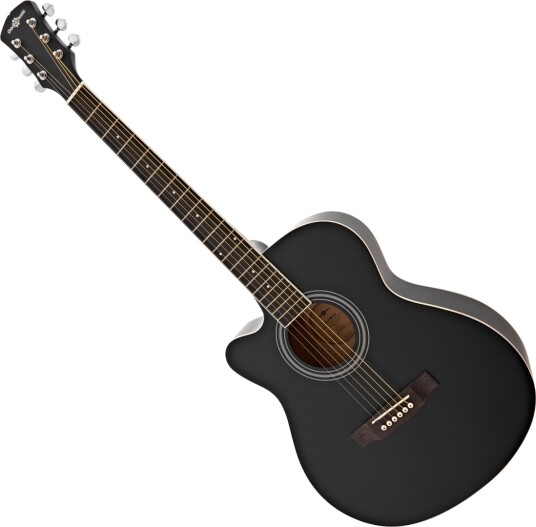 Gear4Music Single Cutaway Venstrehendt Akustisk Gitar Svart