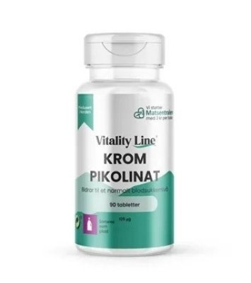 Vitality line krom pikolinat 90 tabletter Vitality line krom pikolinat 90 tabletter