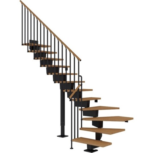 Dolle Dubai L trapp I Svart classic Iii oljeret Eik 80 13   Loddret Høyde 238 294cm