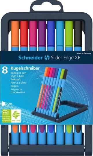 Schneider Skriveredskaper Slider Edge, Kuglepen, Flerfarvet, 8 Stk, Fet