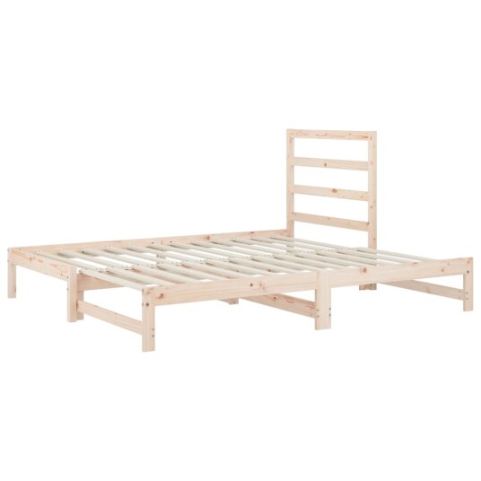 vidaXL Uttrekkbar dagseng 2x(90x200) cm heltre furu
