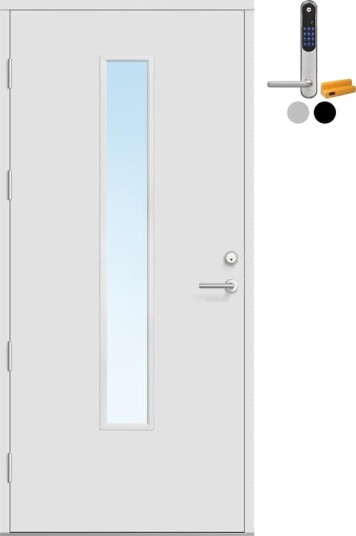 Ytterdør Bygg1 Fjell 15 Klarglass med Yale Doorman Classic Home
