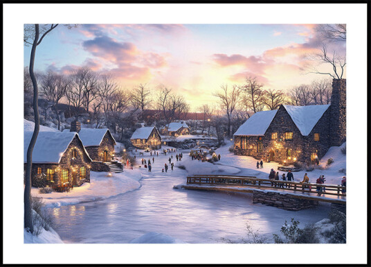 Pictufy Winter Village 2 Plakat Plakat / 70x100cm
