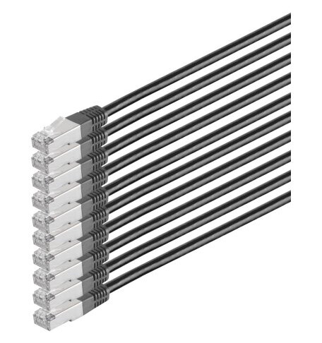 S-Conn 75711-H0.25S-Set10 Nettverkskabel Svart 0,25 M Cat6 S/Ftp (S-Stp) (75711-H0.25S-Set10)