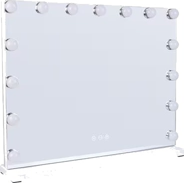 UNIQ XL Hollywood Vanity Sminkespeil med 15 LED-lys og berøringsfunksjon Hvit