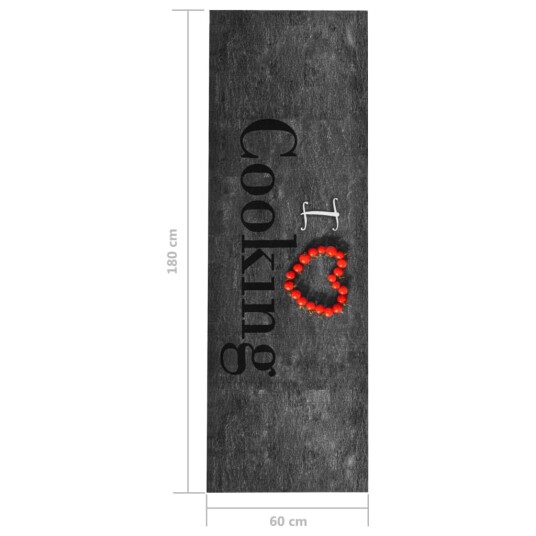 vidaXL Kjøkkenmatte vaskbar Cooking 60x180 cm