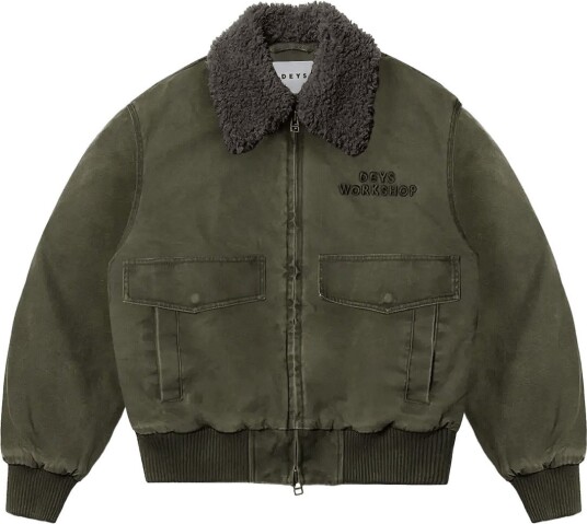 DEYS Anaheim Canvas Bomber Jacket   WASHED GREEN   XL