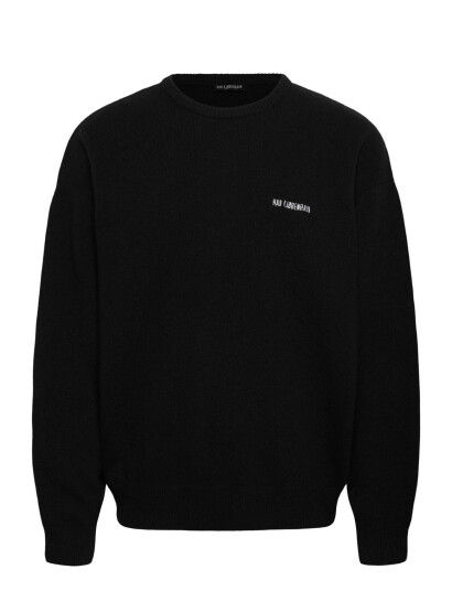 HAN Kjøbenhavn Logo Relaxed Knit Sweater - Black - S
