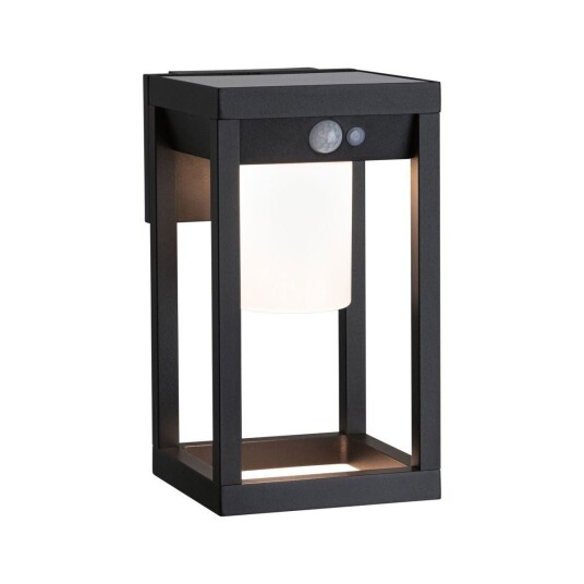 Marisol vegglampe utendørs 5,5W 3000 Kelvin m/bevegelses sensor - Solcelle - Svart