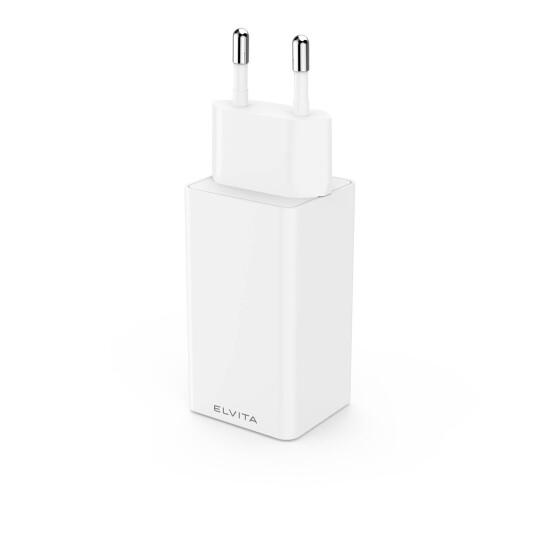Elvita Mini Charger GaN 2 USB C+1 USB A 65W Hvit Elvita Mini Charger GaN 2 USB C+1 USB A 65W Hvit