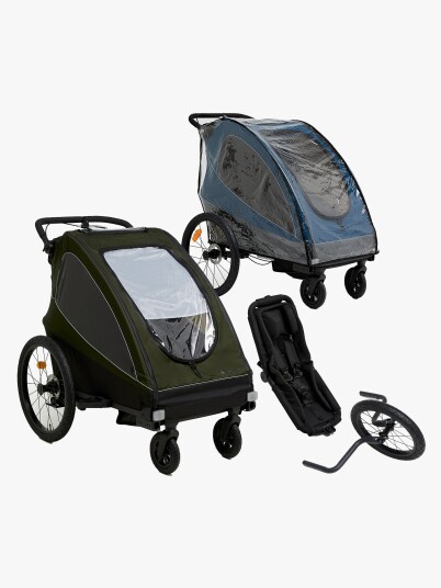 Beemoo Activity Sport Sykkelvogn Inkl. Newborn Set, Løpesett &  Regntrekk, Green