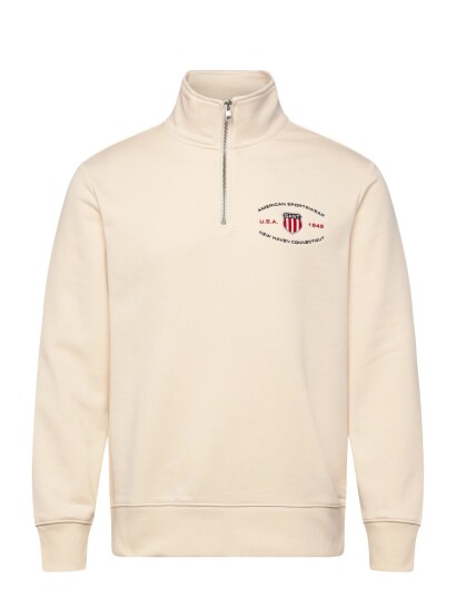 GANT Graphic Half Zip Cream S
