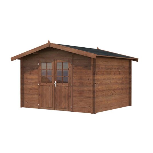 Bod Palmako Valentine 9,3 m² Komplett Hytte med Saltak Bod Palmako Valentine 9,3 m² Komplett Hytte med Saltak