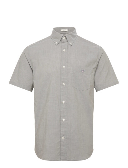 GANT Reg Classic Poplin Ss Shirt - Khaki green - M GANT Reg Classic Poplin Ss Shirt - Khaki green - M