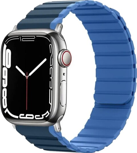 Lippa Apple Watch (38/40/SE/41mm) Magnetisk Silikon Multi Reim - Mørkeblå / Lyseblå