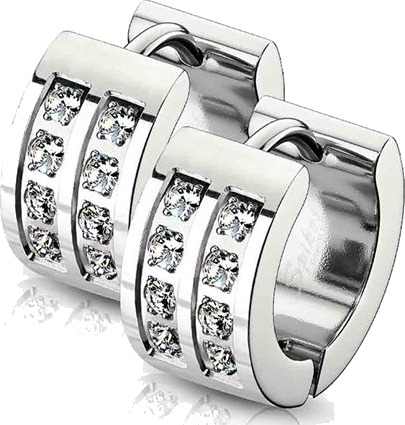 Stål bling og stein - Øredobber Stål bling og stein - Øredobber