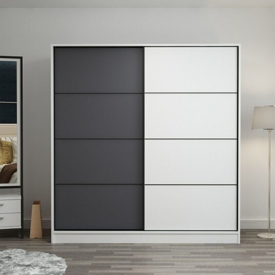 Fruitland Garderobe 220 cm - Grå/Hvit
