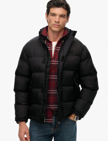 Superdry Non Hooded Tech Padded Jkt - Black - XXXL