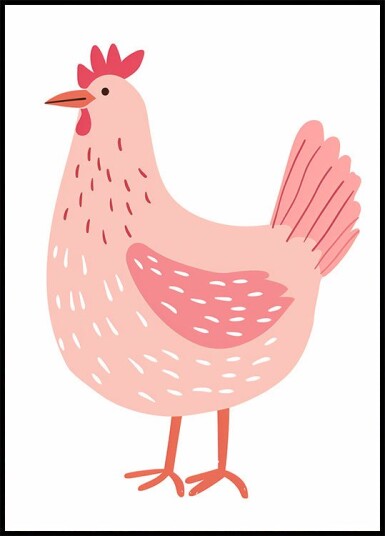 Pink Hen Plakat Plakat / 40x50cm Pink Hen Plakat Plakat / 40x50cm