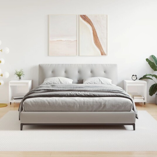  Nattbord 2 stk høyglans hvit 40x35x50 cm konstruert tre 8721012110885