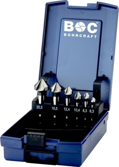 Bohrcraft Forsænkersæt Ks6-K 6,3-20,5Mm Din 335C Hss-G 90° 6 Dele Abs-Box