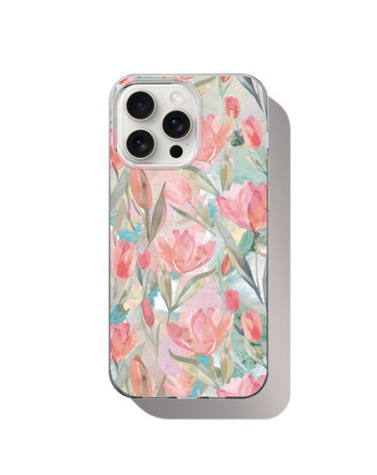 Ideal Of Sweden Clear MagSafe Case iPhone 15 Pro Max Tulip Bloom