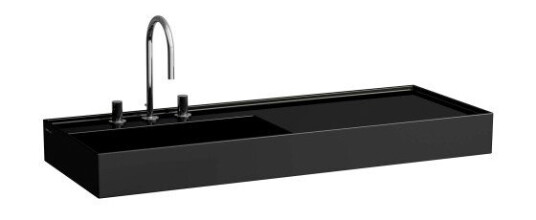 Kartell Laufen servant, 120x46 cm, venstre, sort