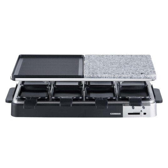 MELISSA Raclettegrill/steintopp for 8 personer svart
