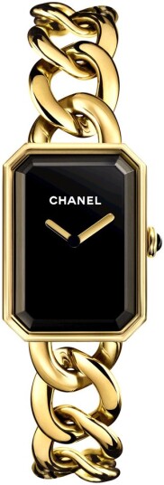 Chanel Dameklokke H3257 Premiere Sort/18 karat gult gull 20x28 mm