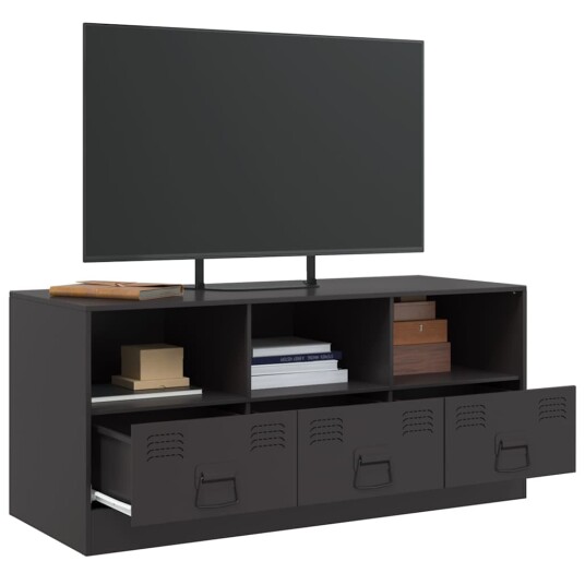 TV-benk svart 99x39x44 cm stål TV-benk svart 99x39x44 cm stål