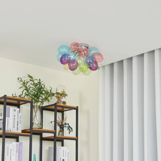 Lucande Diborah taklampe, fargerik, Ø 50 cm