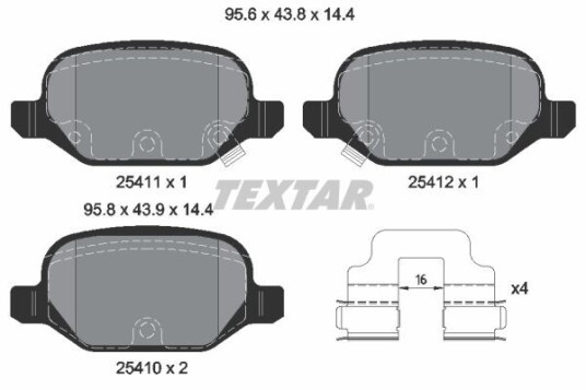 Bremseklosser TEXTAR 2541101 Bremseklosser TEXTAR 2541101