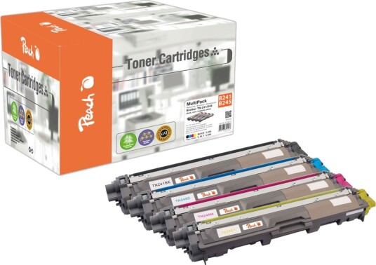 Peach-tonerkassetter som passer Brother TN-241/245 Lasertoner multipakke, 4-pakning