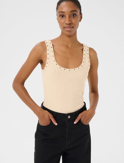 Gestuz Gzdrew Reversible Eyelet Top Cream XL