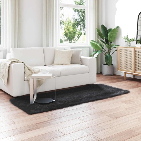 Faux Skinnmatte Tafalla Svart 80 x 200 cm Polyester