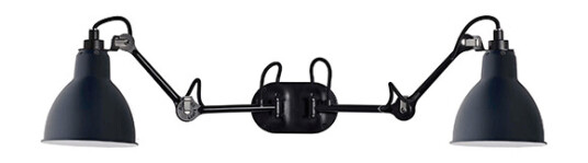 Lampe Gras N204 Vegglampe Double Matt Sort & Matt Blå Lampe Gras N204 Vegglampe Double Matt Sort & Matt Blå