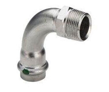 Viega Sanpress inox adapter elbow 90° 22 mm x 34